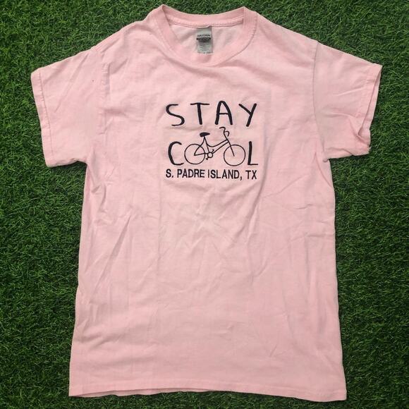 Gildan Other - Pink ‘Stay Cool’ South Padre Island, TX Embroidered Tee